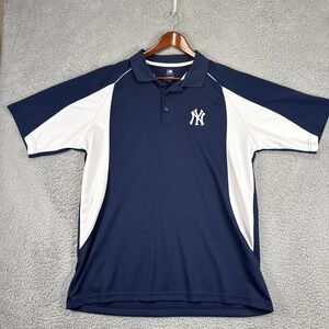 New York Yankees Polo‎ Shirt Mens XL Blue MLB Genuine Merchandise
